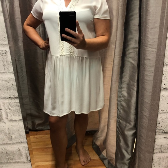 Kaffe White Flowy Dress - Size L (40) - Picture 7 of 7